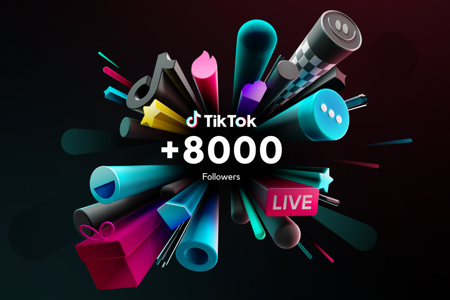 拥有 8,000 名粉丝的 TikTok 帐户